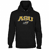 Men's Alabama State Hornets Logo Arch Applique Pullover Hoodie - Black,baseball caps,new era cap wholesale,wholesale hats